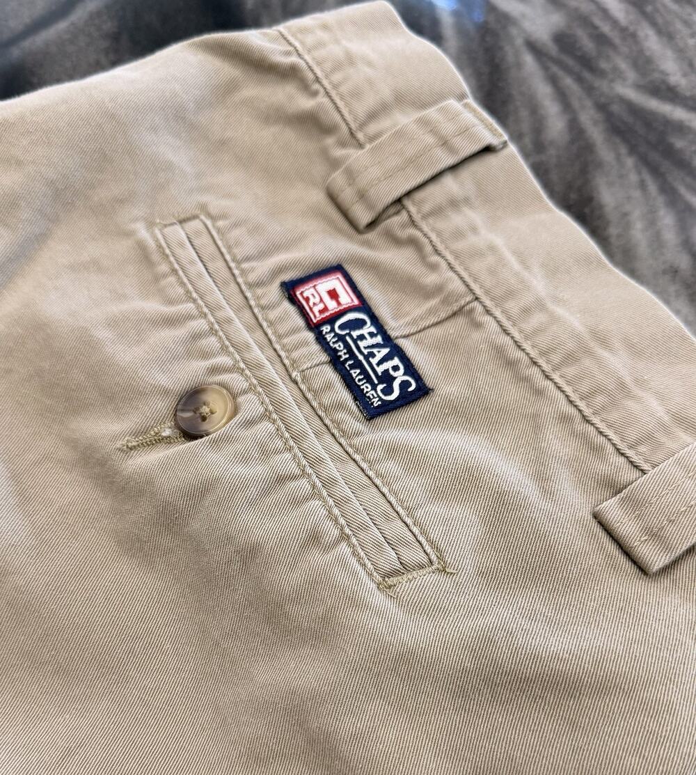 Vintage Chaps Ralph Lauren Khaki Chino Pants 40x30 Beige Classic Fit Cotton